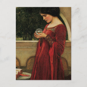 Crystal Ball Woman Waterhouse Painting Postcard