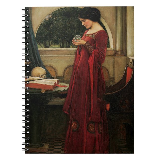 Crystal Ball Woman Waterhouse Painting Spiral Notebook (Front)