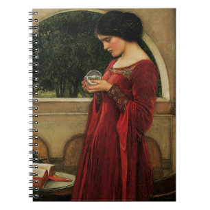 Crystal Ball Woman Waterhouse Painting Spiral Notebook