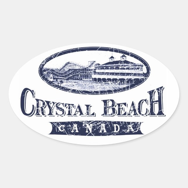 Crystal Beach Canada Oval Sticker (Front)