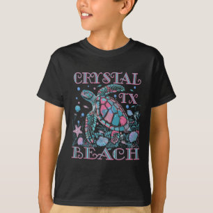 Crystal Beach Tx Turtle Lover Colorful Beach Souve T-Shirt