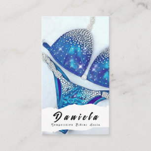 Crystal Bikini Fitness Competition Suits Women Business Card