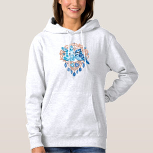 Crystal Blue Bunny and Blue Jay Heart Hoodie