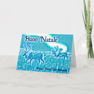 Crystal Blue Caribou - Buon Natale Card