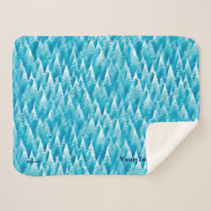 Crystal Blue Caribou Sherpa Blanket