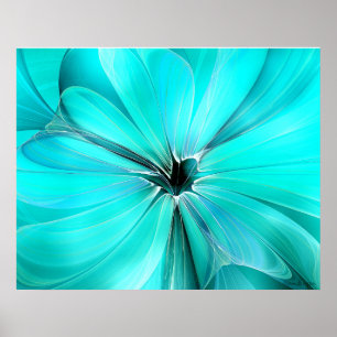 Crystal Blue FLoral Wall Art