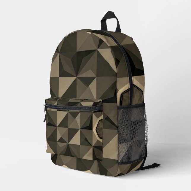 Crystal Blue Low‑Poly Geometric Backpack (Back Corner Right)
