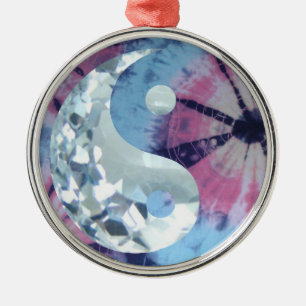Crystal Blue Persuasion Yin and Yang Metal Tree Decoration