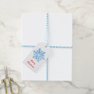 crystal blue snowflake design gift tags