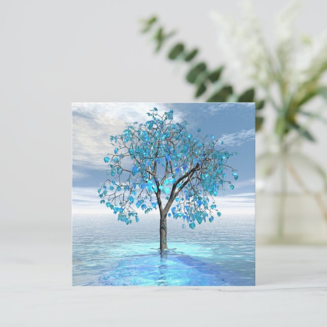 Crystal Blue Tree  Card (Standing Front)