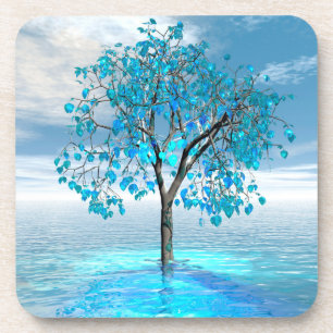 Crystal Blue Tree Coaster