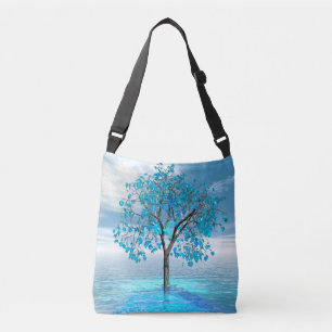 Crystal Blue Tree Crossbody Bag