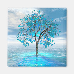 Crystal Blue Tree Magnet