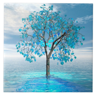 Crystal Blue Tree Tile