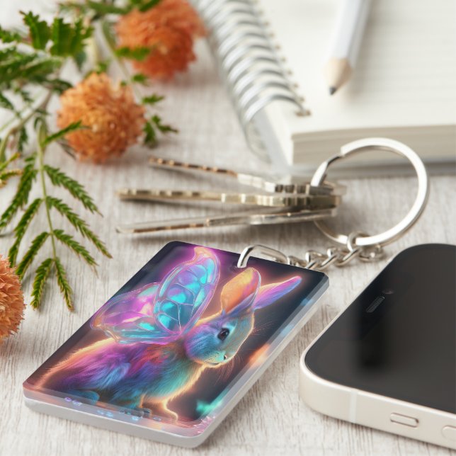 Crystal Bunny Key Ring (Front Right)