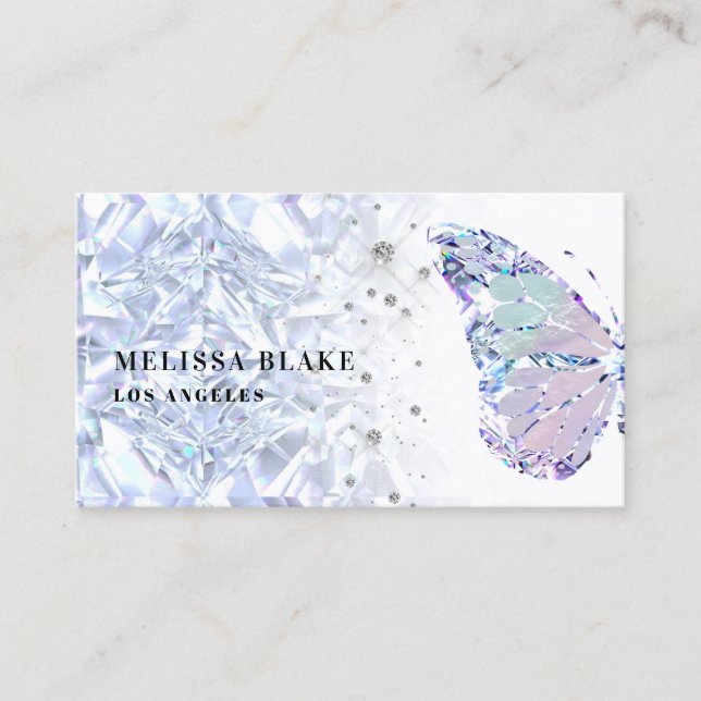 crystal butterfly logo business card (Front)