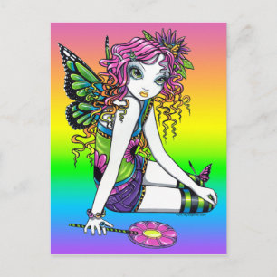 "Crystal" Candy Rainbow Fairy Postcard