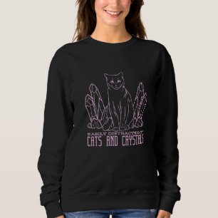 Crystal Cat Pastel Goth   Sweatshirt