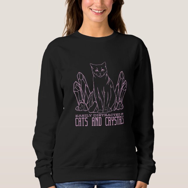 Crystal Cat Pastel Goth   Sweatshirt (Front)