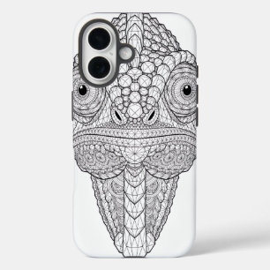 Crystal Chameleon Geometric Art Crystal Animal iPhone 16 Case