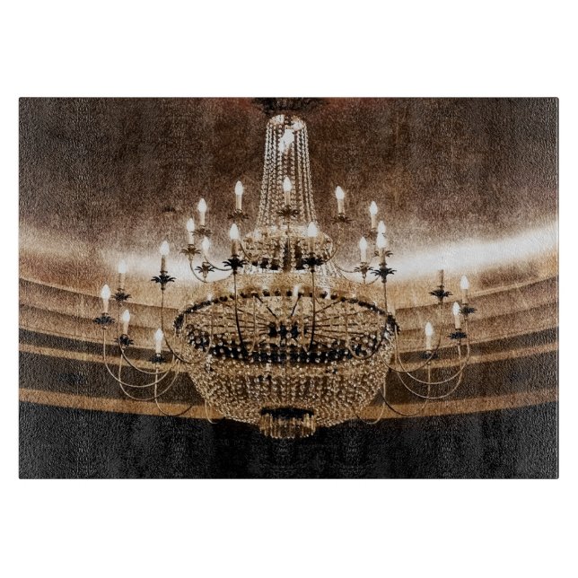 Crystal Chandelier Dazzle Glass Cutting Board (Front)