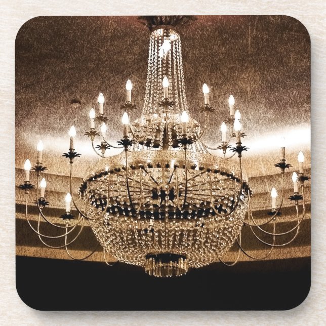 Crystal Chandelier Dazzle Glitz Glam Drink Coaster (Front)