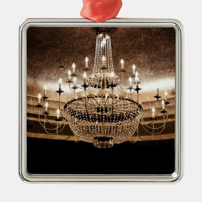 Crystal Chandelier Dazzle Glitz Glam Ornament (Front)