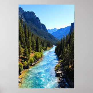 Crystal Clear Mountain River Poster