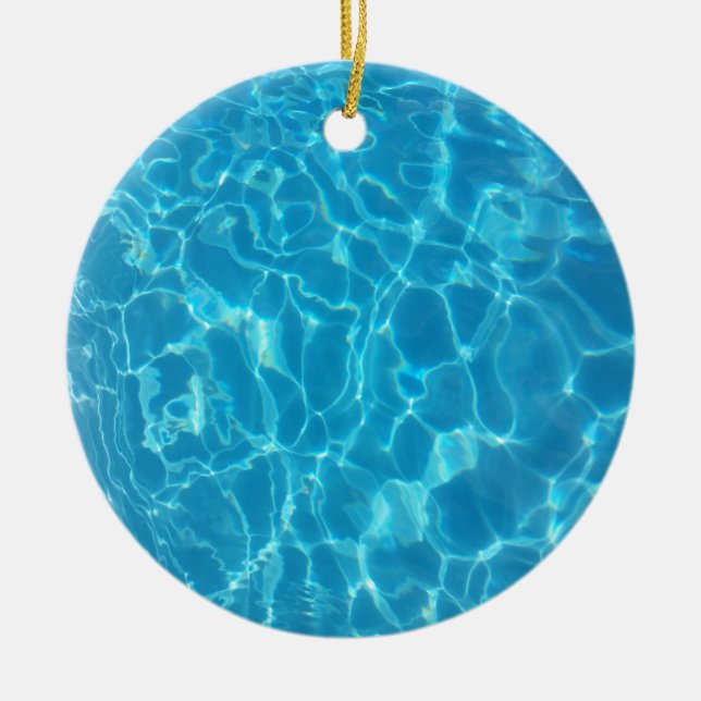 Crystal Clear Sky Blue Pool Water Ceramic Tree Decoration (Front)