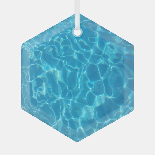 Crystal Clear Sky Blue Pool Water Glass Tree Decoration (Front)