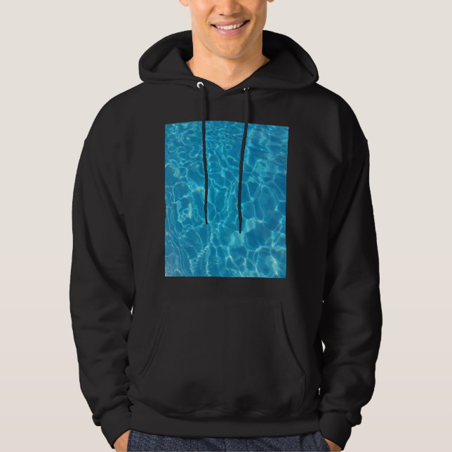 Crystal Clear Sky Blue Pool Water Hoodie (Front)