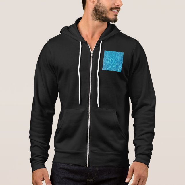 Crystal Clear Sky Blue Pool Water Hoodie (Front)