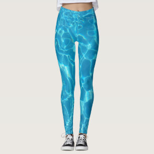 Crystal Clear Sky Blue Pool Water Leggings