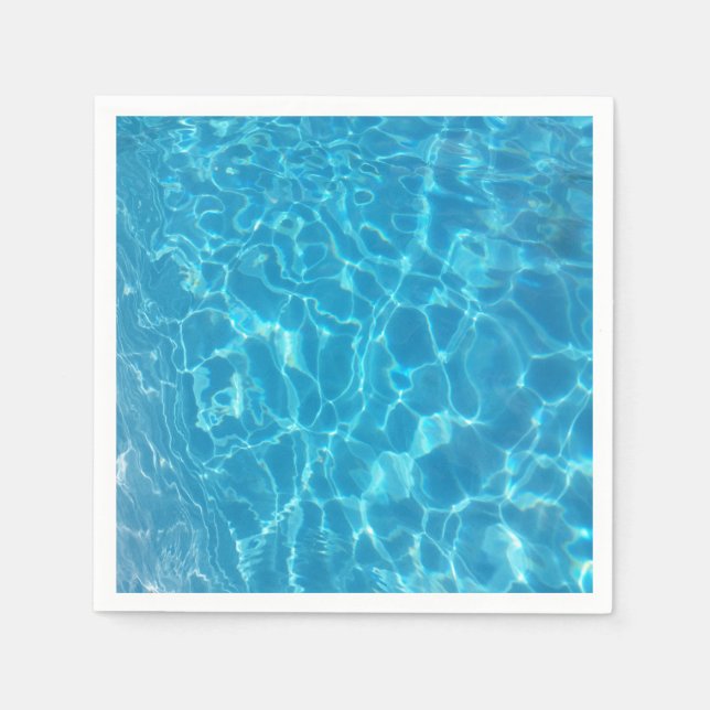 Crystal Clear Sky Blue Pool Water Napkin (Front)