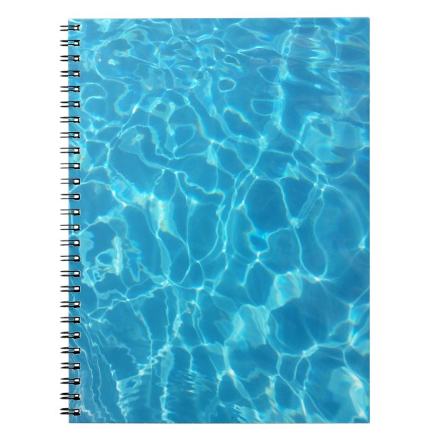 Crystal Clear Sky Blue Pool Water Notebook (Front)