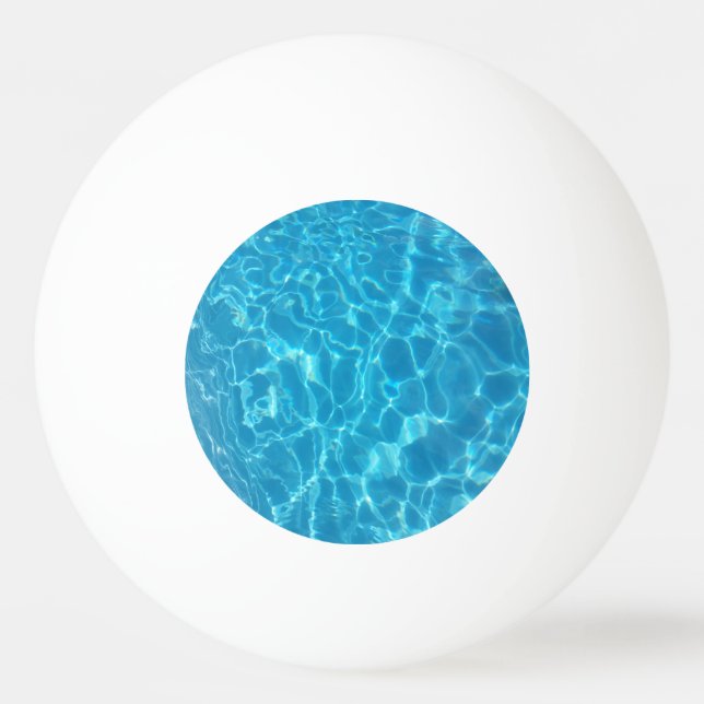 Crystal Clear Sky Blue Pool Water Ping Pong Ball (Front)