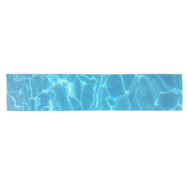 Crystal Clear Sky Blue Pool Water Short Table Runner (Horizontal)