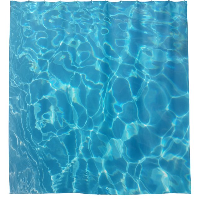 Crystal Clear Sky Blue Pool Water Shower Curtain (Front)