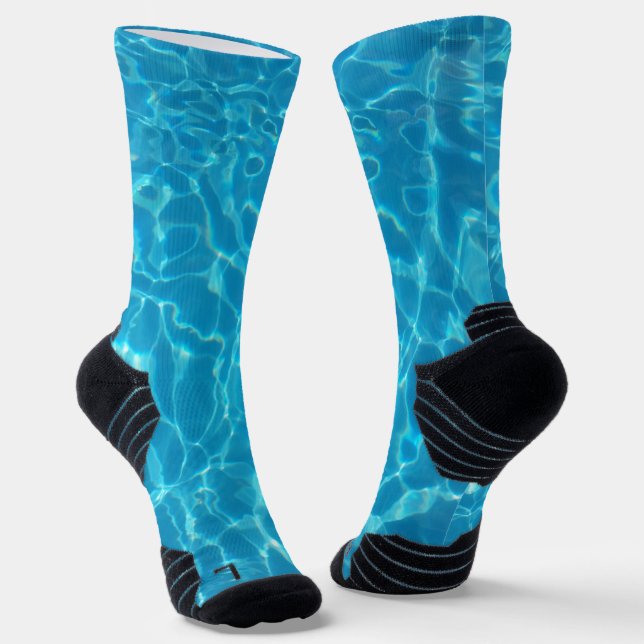 Crystal Clear Sky Blue Pool Water Socks (Angled)