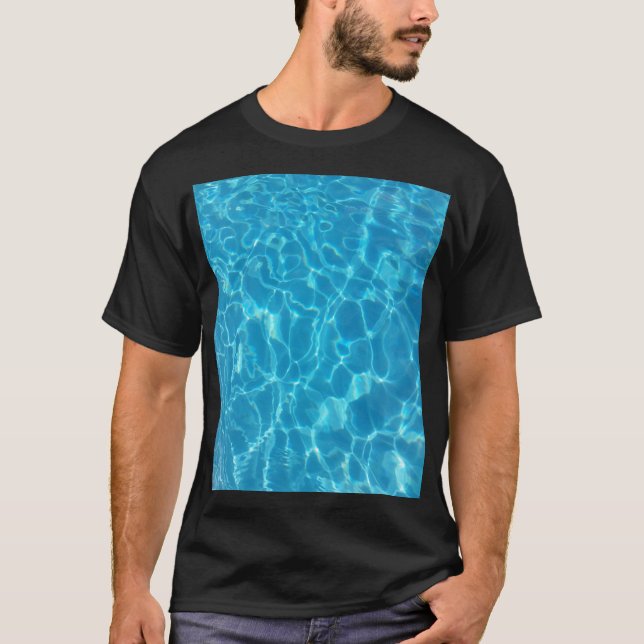 Crystal Clear Sky Blue Pool Water T-Shirt (Front)