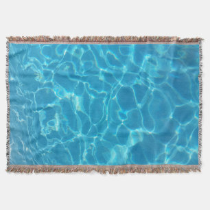 Crystal Clear Sky Blue Pool Water Throw Blanket