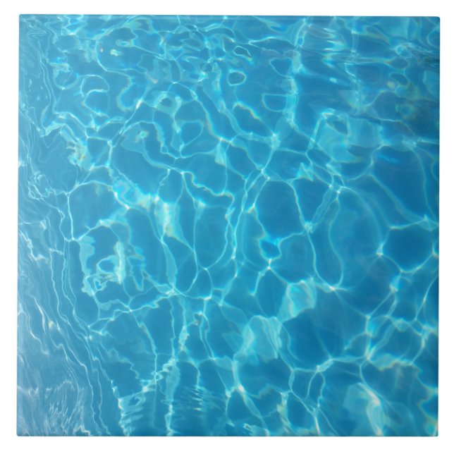 Crystal Clear Sky Blue Pool Water Tile (Front)