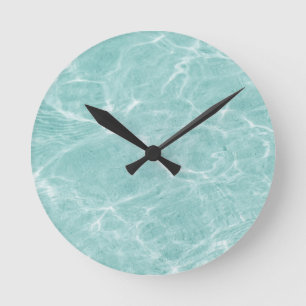 Crystal Clear Soft Turquoise Ocean Dream #2 #wall  Round Clock