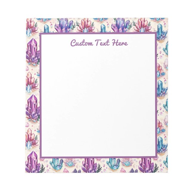 Crystal Cluster Mystical Pattern Personalised Notepad (Front)