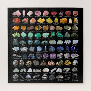 Crystal Collection Rainbow Rocks Geology Square Jigsaw Puzzle