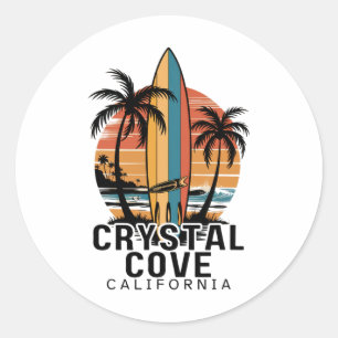 Crystal Cove State Park California Surfing Surfer  Classic Round Sticker