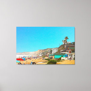 Crystal Cove Unbrellas And Cottages Canvas Print