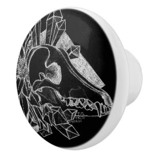 Crystal Coyote Inverted Ceramic Knob