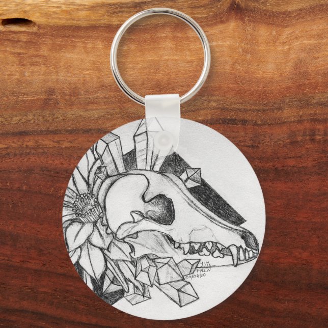 Crystal Coyote  Key Ring (Front)