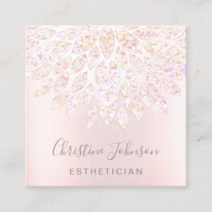 crystal dahlia decor square business card
